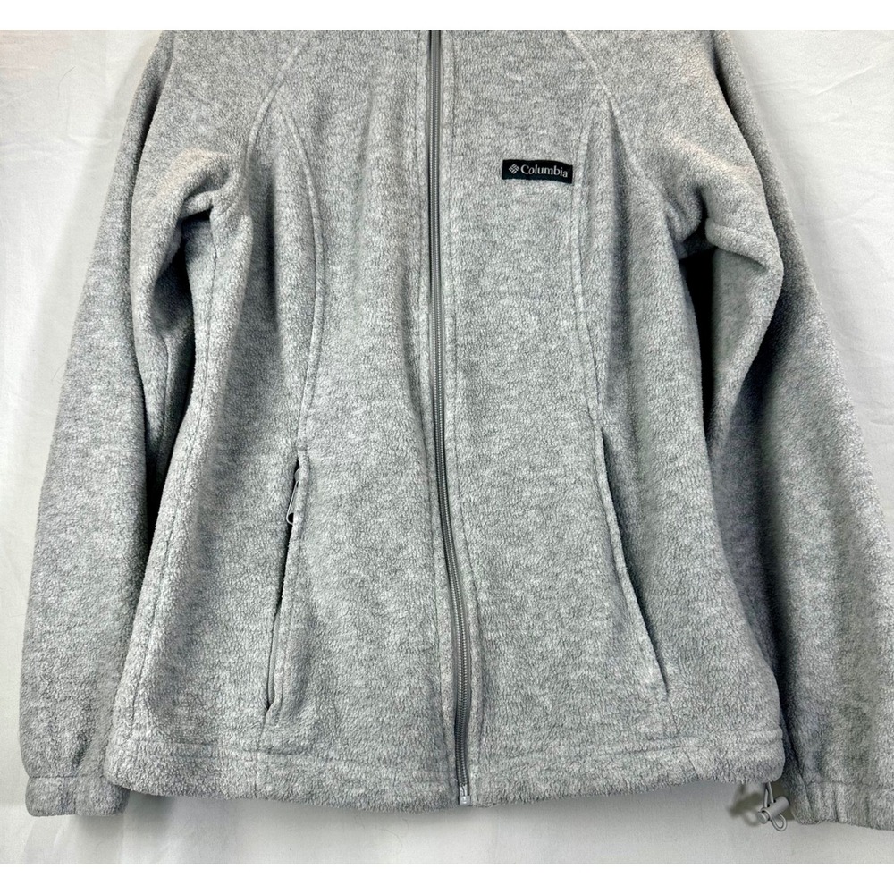 Columbia Bento Springs Full Zip Fleece Jacket Women's S Mock Neck Heather Gray - Picture 3 of 8